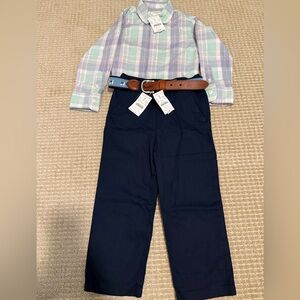 J.Crew‎ Crewcut size three 3T boys dressy entire outfit, including the belt.